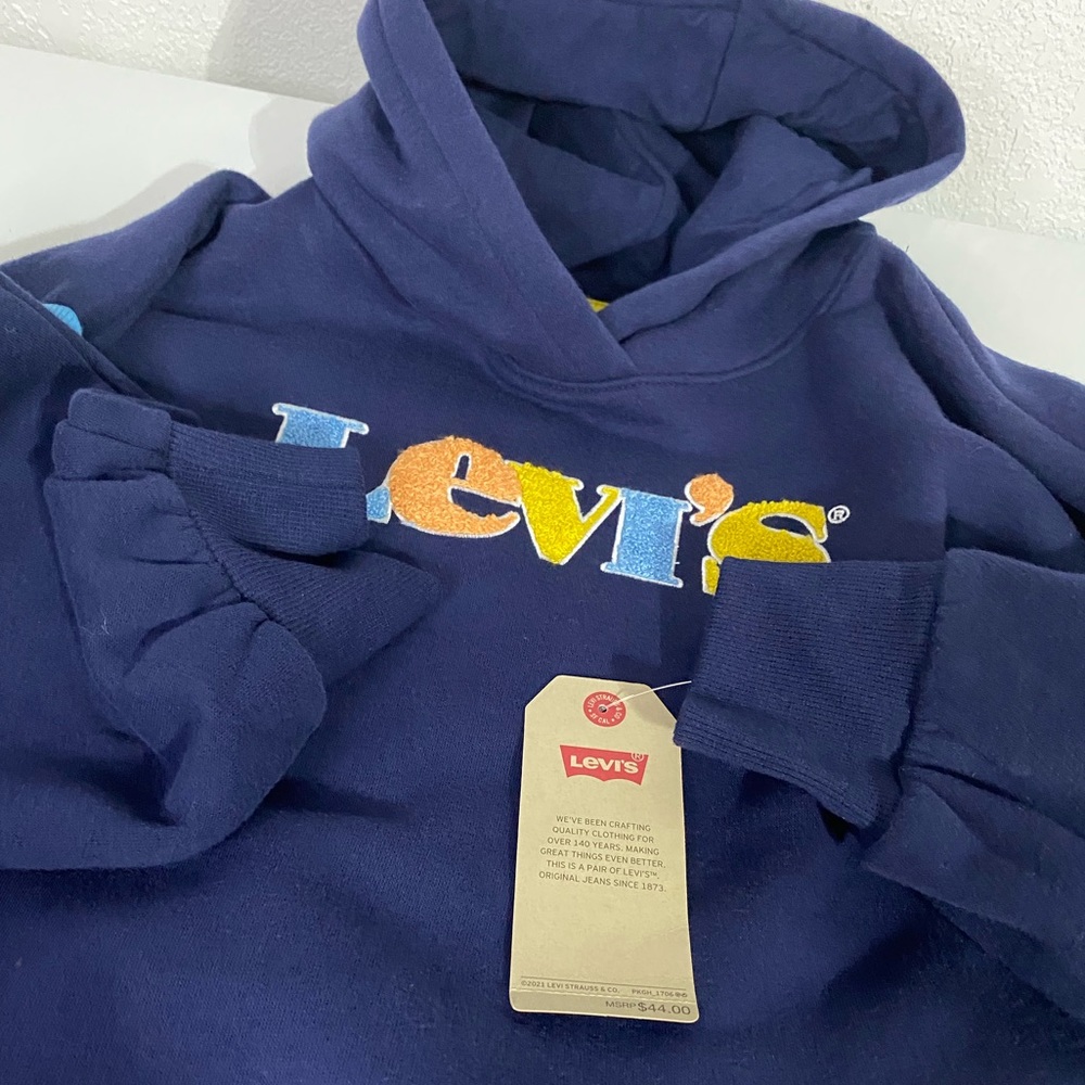 Levi’s Girl’s Striped Logo Hoodie - Picture 5 of 6